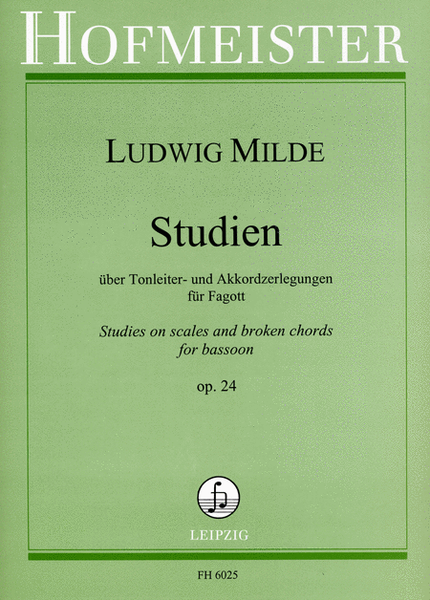 Studien uber Tonleiter- und Akkordzerlegungen, op. 24 by Ludwig Milde Bassoon Solo - Sheet Music