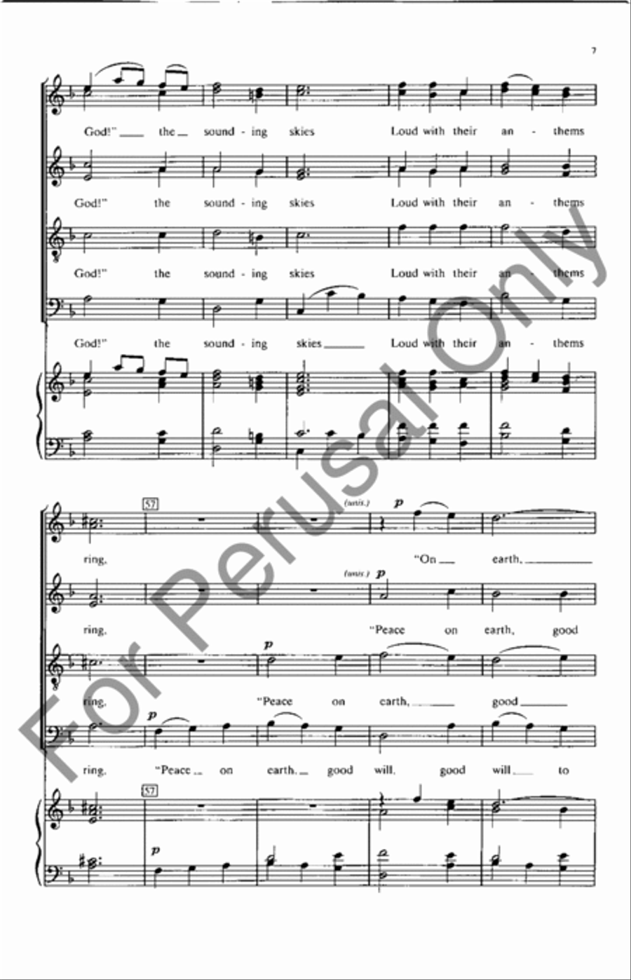 Calm On The List'ning Ear Of Night 4-Part scores gallery preview page 7