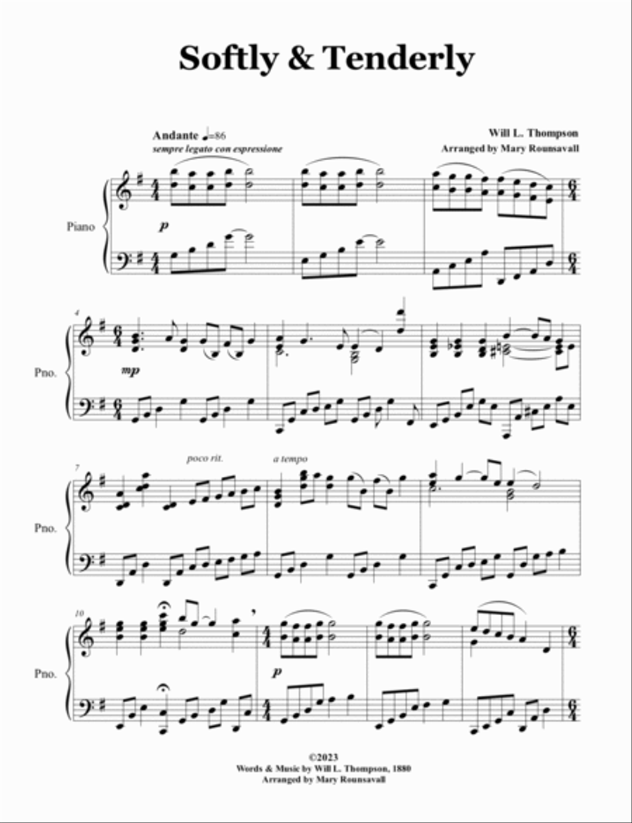 Softly and Tenderly Piano Method scores gallery preview page 2
