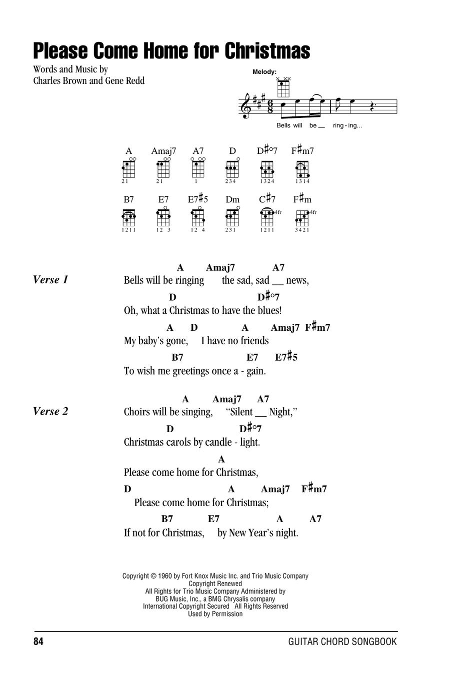 Please Come Home For Christmas Ukulele scores gallery preview page 1