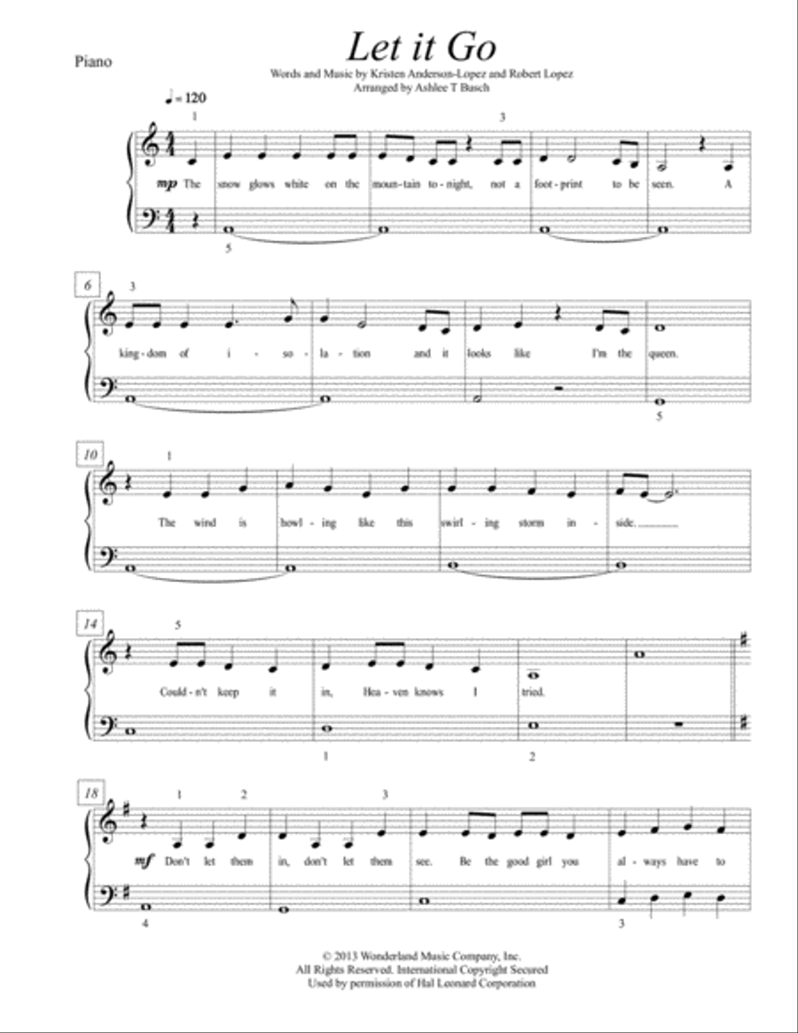 Let It Go (from Frozen) Voice scores gallery preview page 2