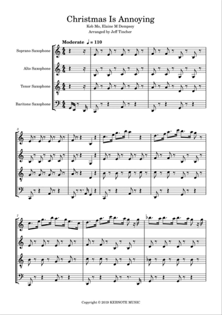 Christmas Is Annoying Christmas Is Annoying Saxophone Quartet scores gallery preview page 2