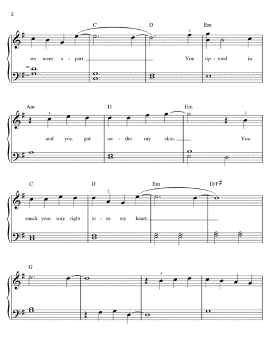 You Snuck Your Way Right Into My Heart Voice scores gallery preview page 2