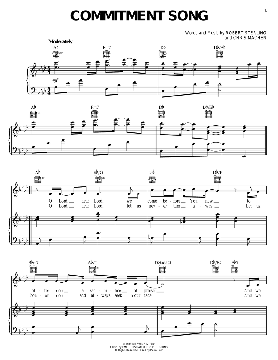 Commitment Song Guitar scores gallery preview page 1