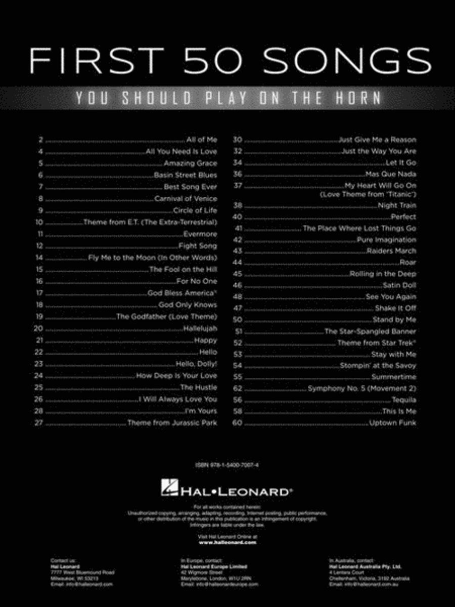 First 50 Songs You Should Play on the Horn Horn scores gallery preview page 3