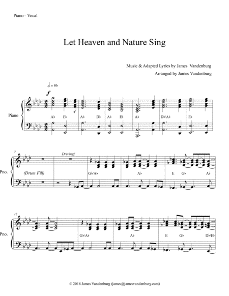 Let Heaven and Nature Sing ("A New Thought for Choirs" edition) image number null