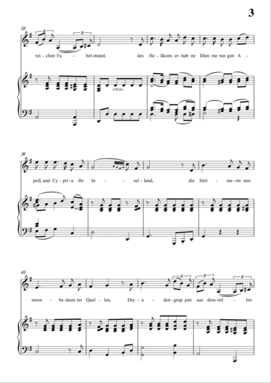 Schubert-Uraniens Flucht(Urania's Flight),D.554 in C for Vocal and Piano Voice scores gallery preview page 4