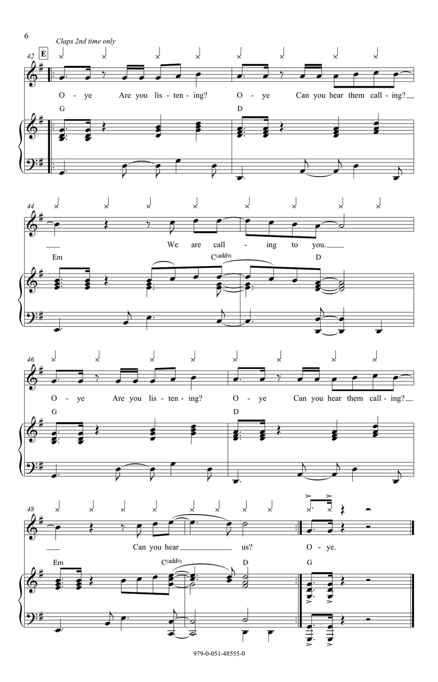 Oye Unison Choir scores gallery preview page 6