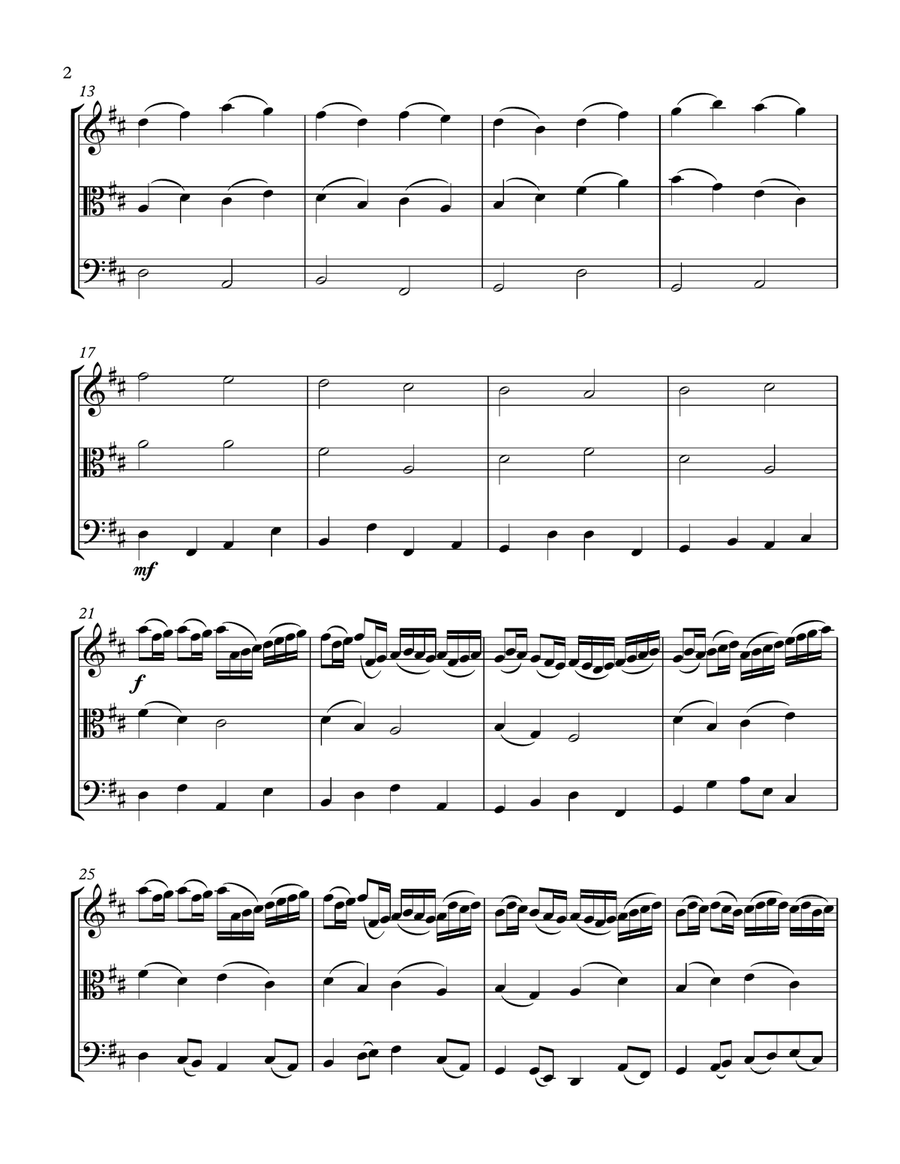 Canon In D String Trio-Violin Viola and Cello String Trio scores gallery preview page 2