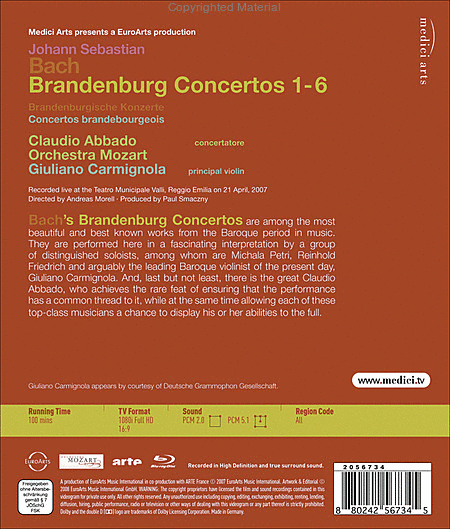 Brandenburg Concertos 1-6 (Blu-Ray)