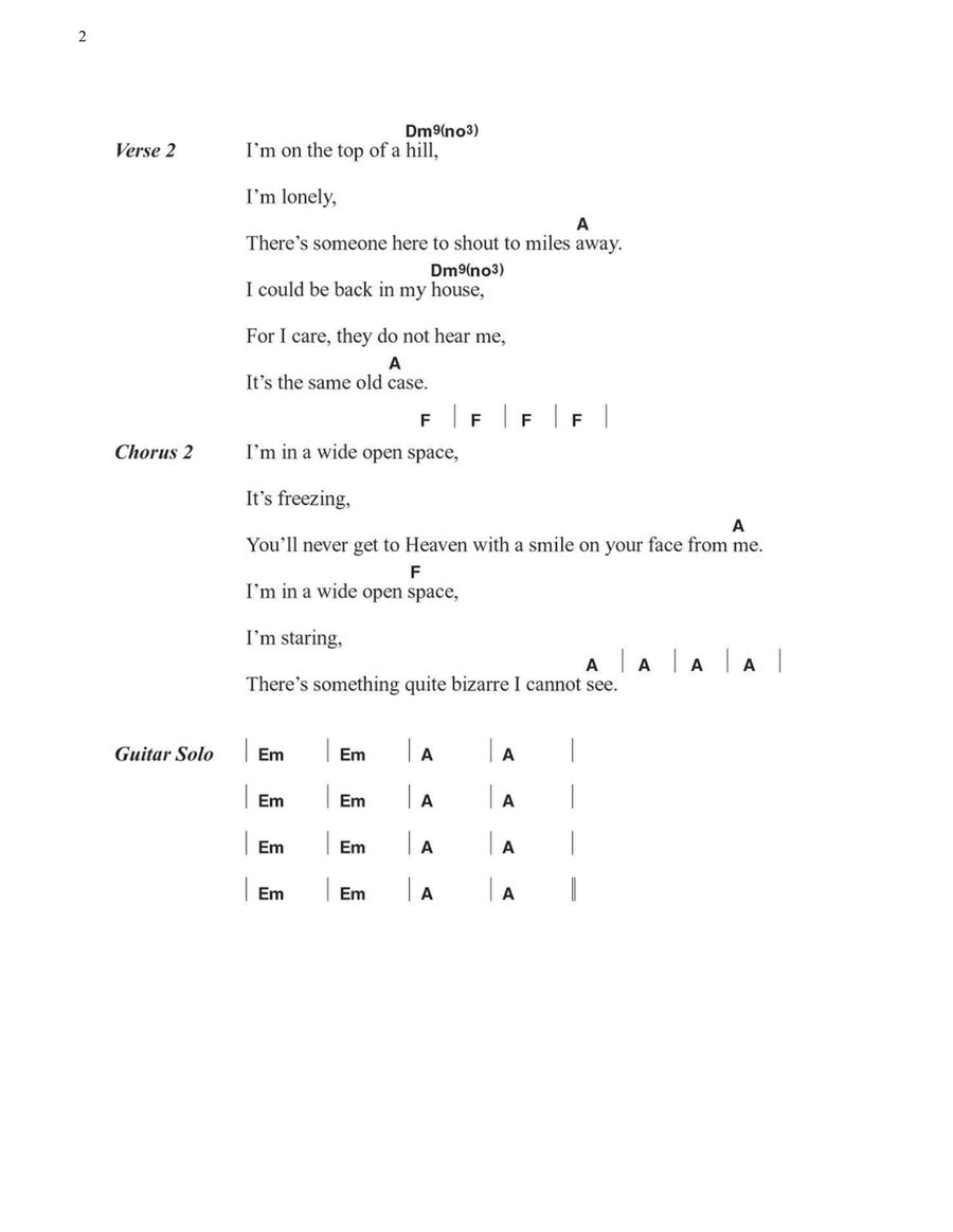 Wide Open Space Easy Guitar scores gallery preview page 2