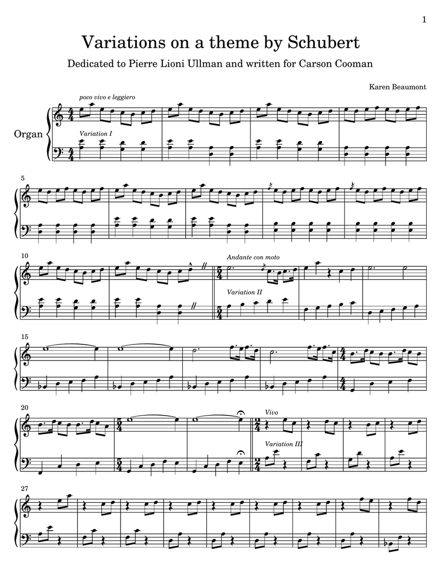 Variations on a theme by Schubert (manuals only) Organ Solo scores gallery preview page 2