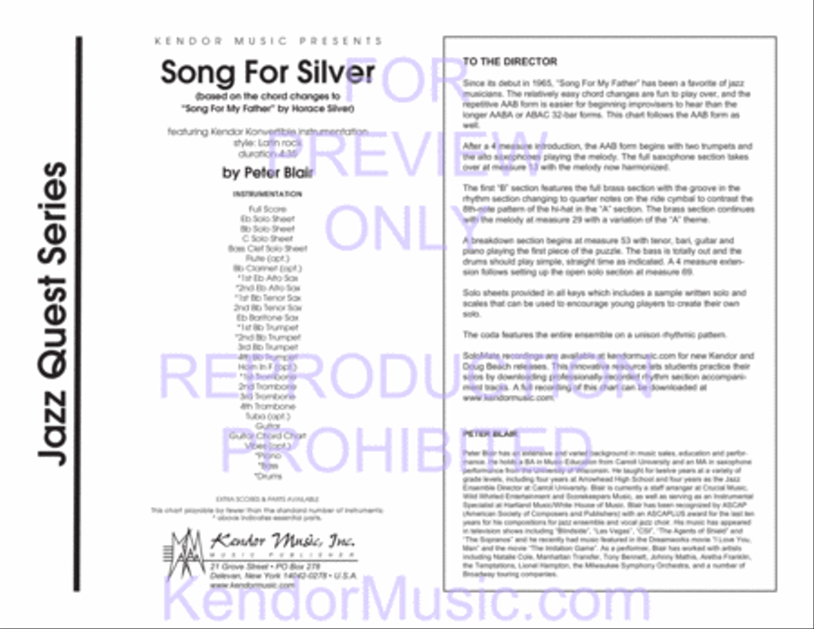 Song for Silver Jazz Ensemble scores gallery preview page 2