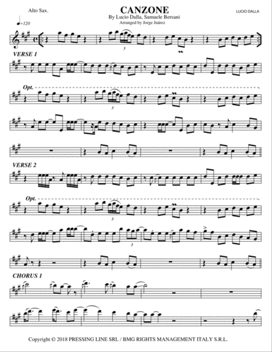 Canzone Alto Saxophone scores gallery preview page 1