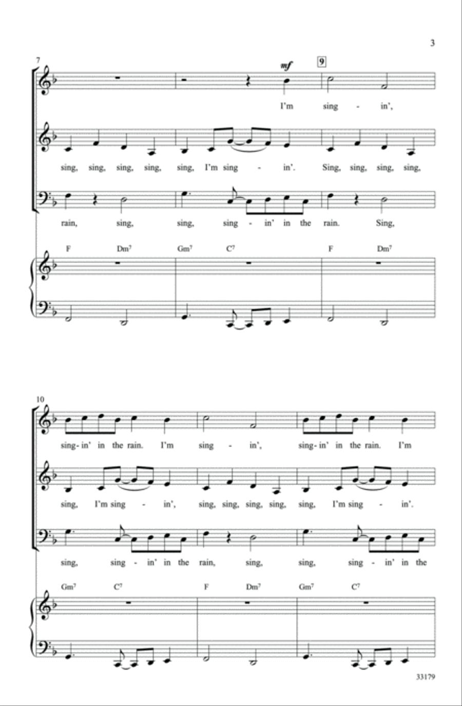 Singin' in the Rain Singin' in the Rain 4-Part scores gallery preview page 3
