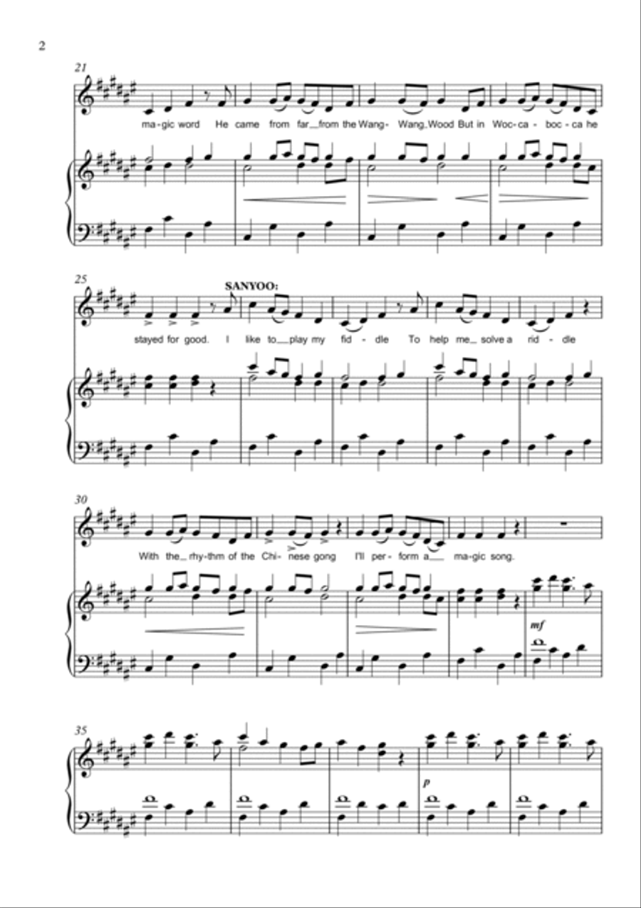 The Witch of Woccabocca - Sanyoo the Wizard Voice scores gallery preview page 2