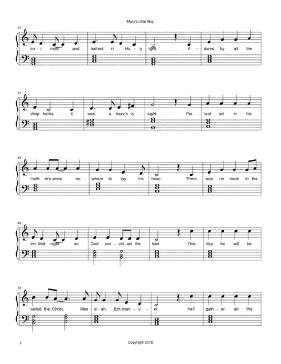Ltlle Christmas Boy Unison Choir scores gallery preview page 3