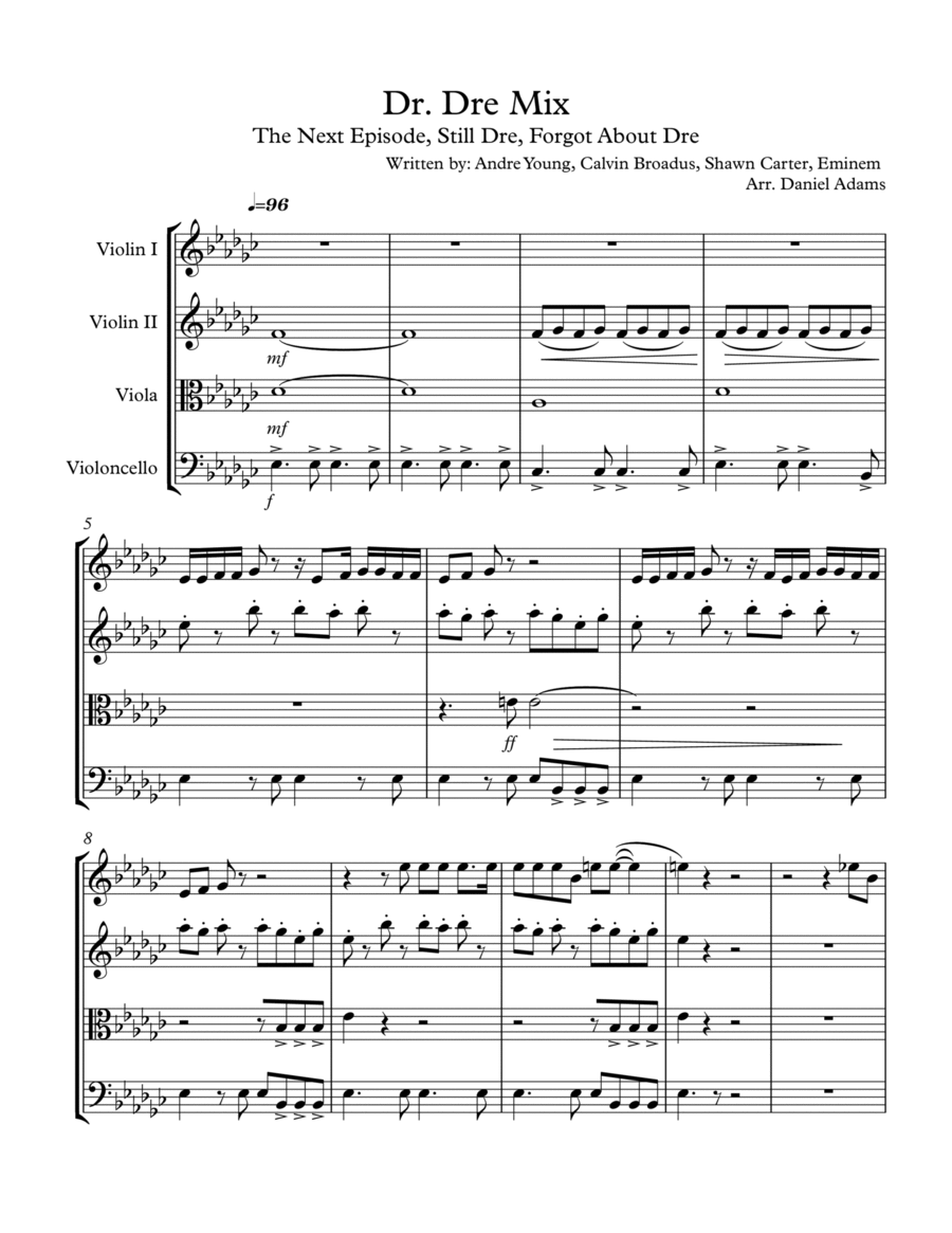 Forgot About Dre Full Orchestra scores gallery preview page 1