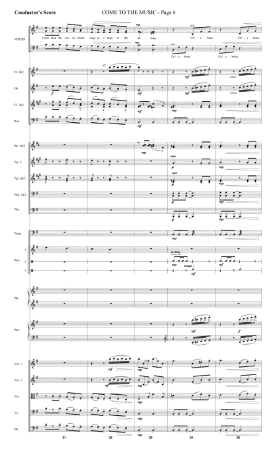 Come to the Music - Score Choir scores gallery preview page 6