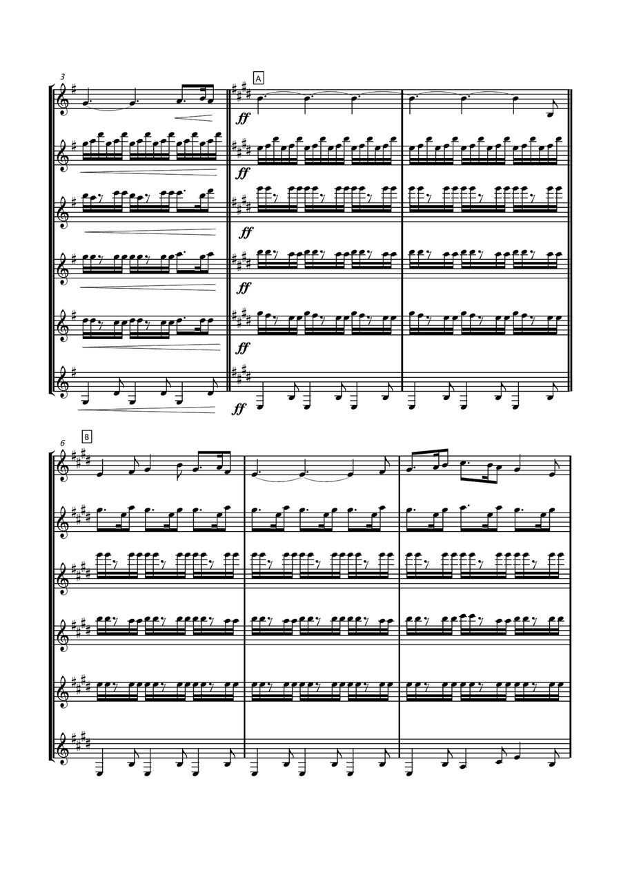London Marathon Theme Guitar Ensemble scores gallery preview page 5