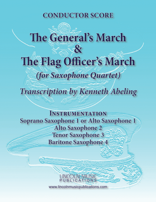 Book cover for The General’s & Flag Officer’s Marches (for Saxophone Quartet SATB or AATB)