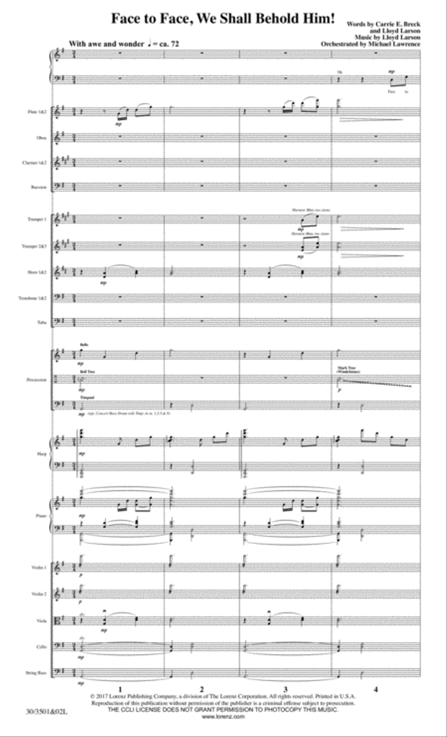 Face to Face, We Shall Behold Him! - Orchestral Score and CD with Printable Parts