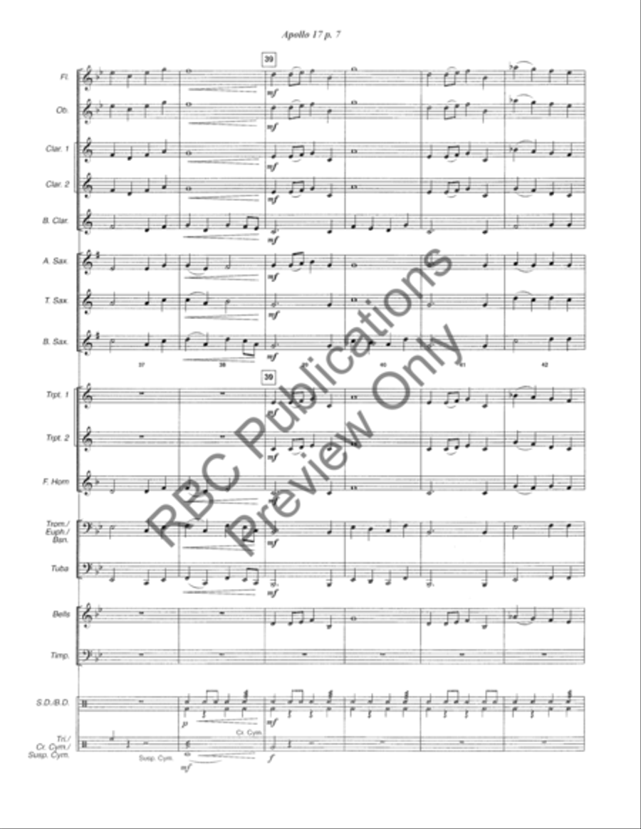 Apollo 17 Concert Band scores gallery preview page 11