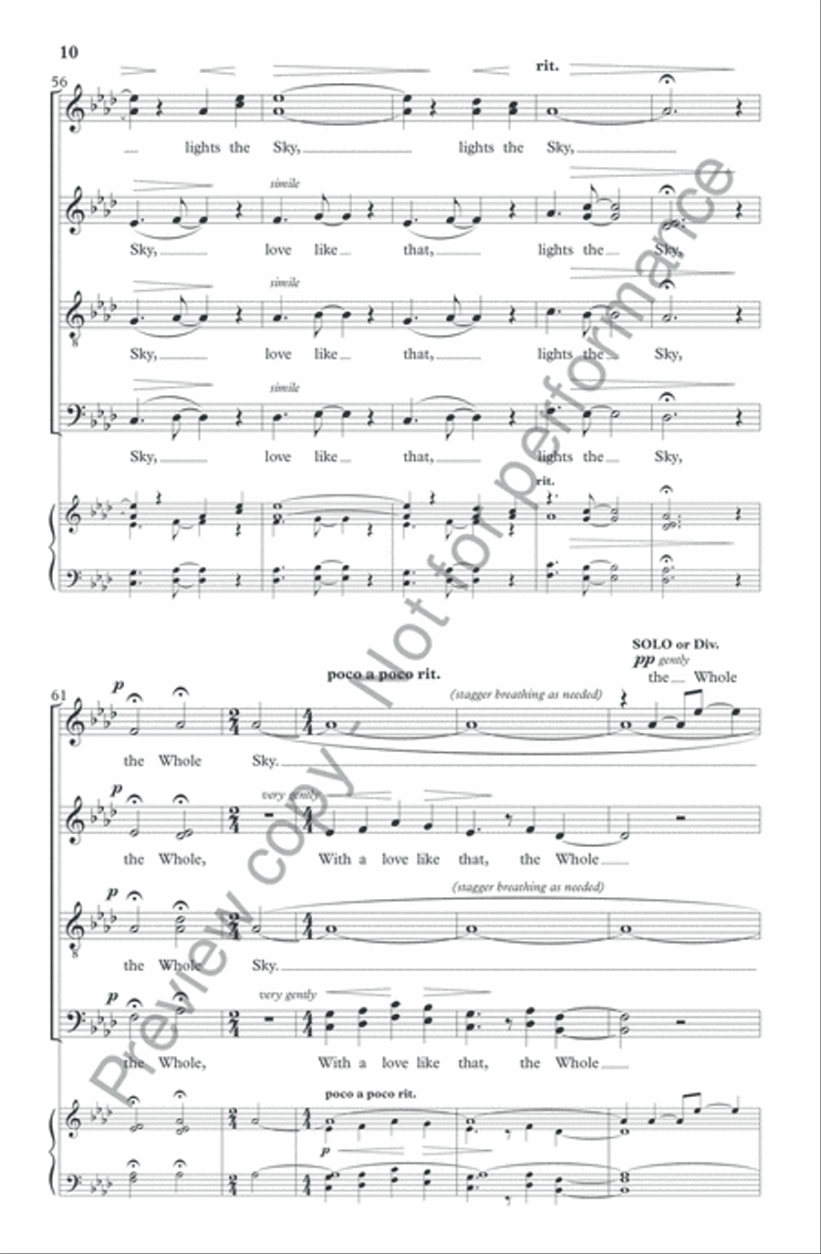 The Sun Never Says 4-Part scores gallery preview page 11
