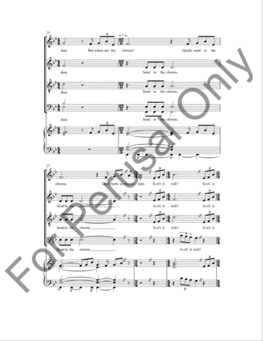 Send In The Clowns 4-Part scores gallery preview page 7