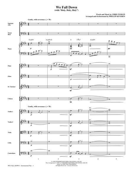 We Fall Down (with Holy, Holy, Holy) (arr. Phillip Keveren) - Full Score