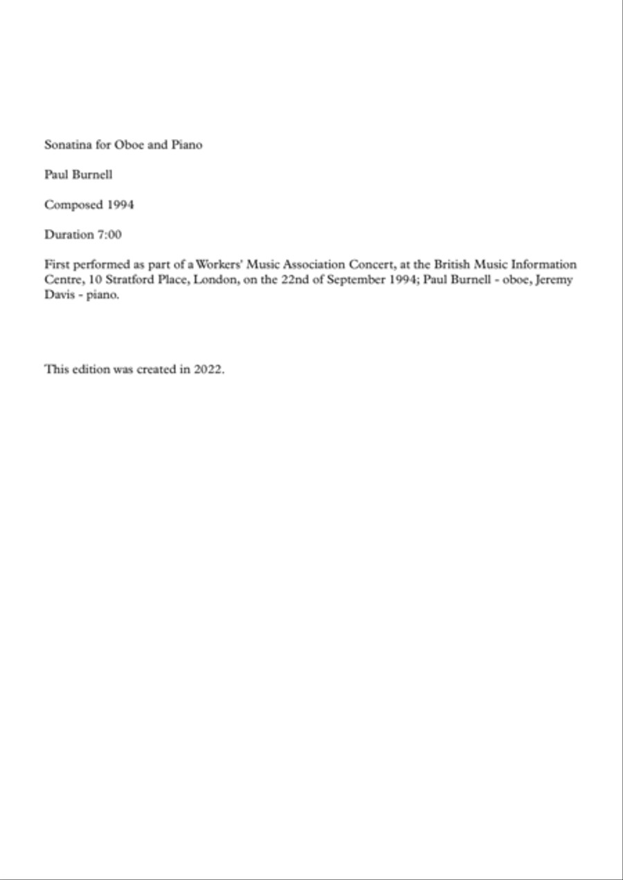 Sonatina for Oboe and Piano Piano scores gallery preview page 2