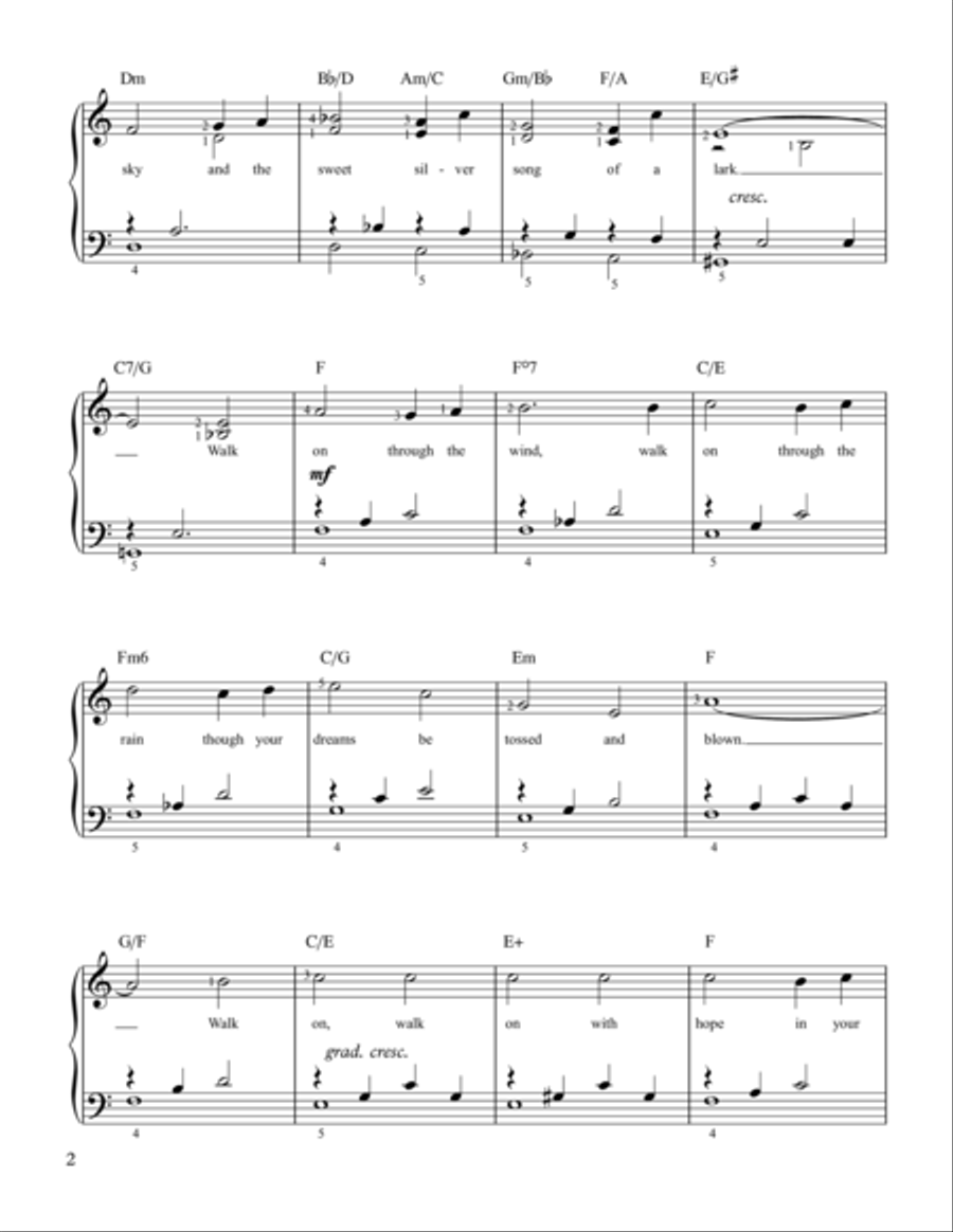 You'll Never Walk Alone You'll Never Walk Alone Easy Piano scores gallery preview page 2