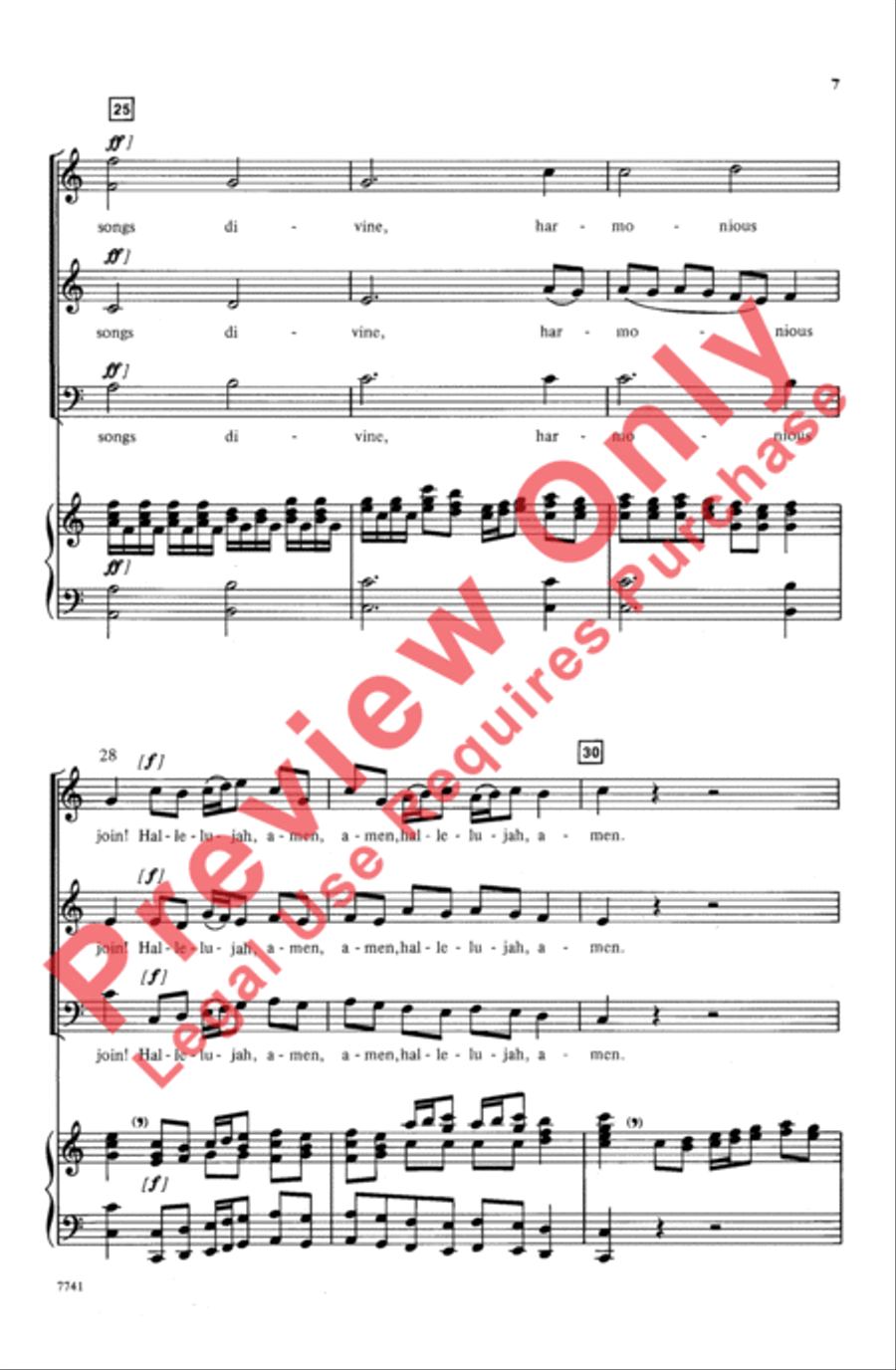 Hallelujah, Amen 3-Part scores gallery preview page 7