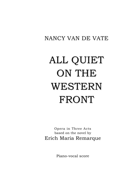 [Van de Vate] All Quiet on the Western Front (Piano Reduction)