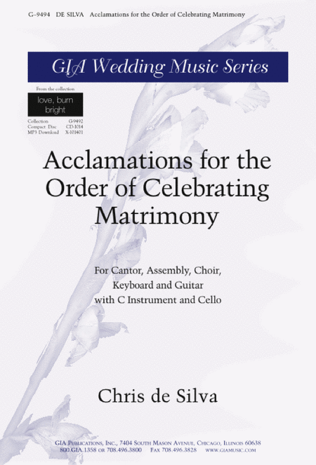 Acclamations for the Order of Celebrating Matrimony - Instrument edition