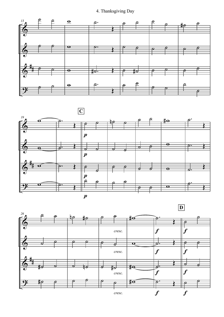 Thanksgiving Day Thanksgiving Day Woodwind Quartet scores gallery preview page 2