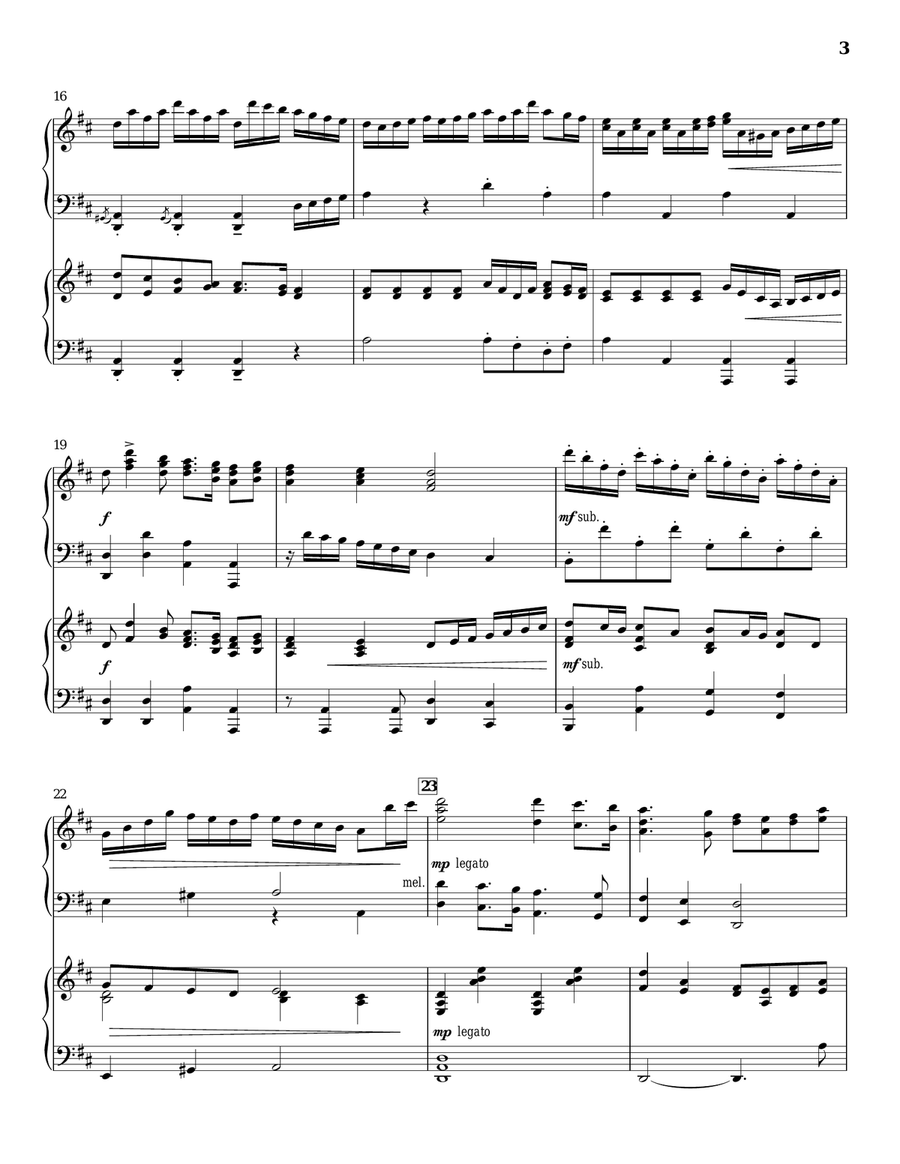 Joy To The World Piano Duet scores gallery preview page 3