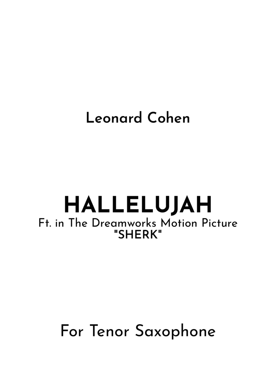 Hallelujah Tenor Saxophone scores gallery preview page 1