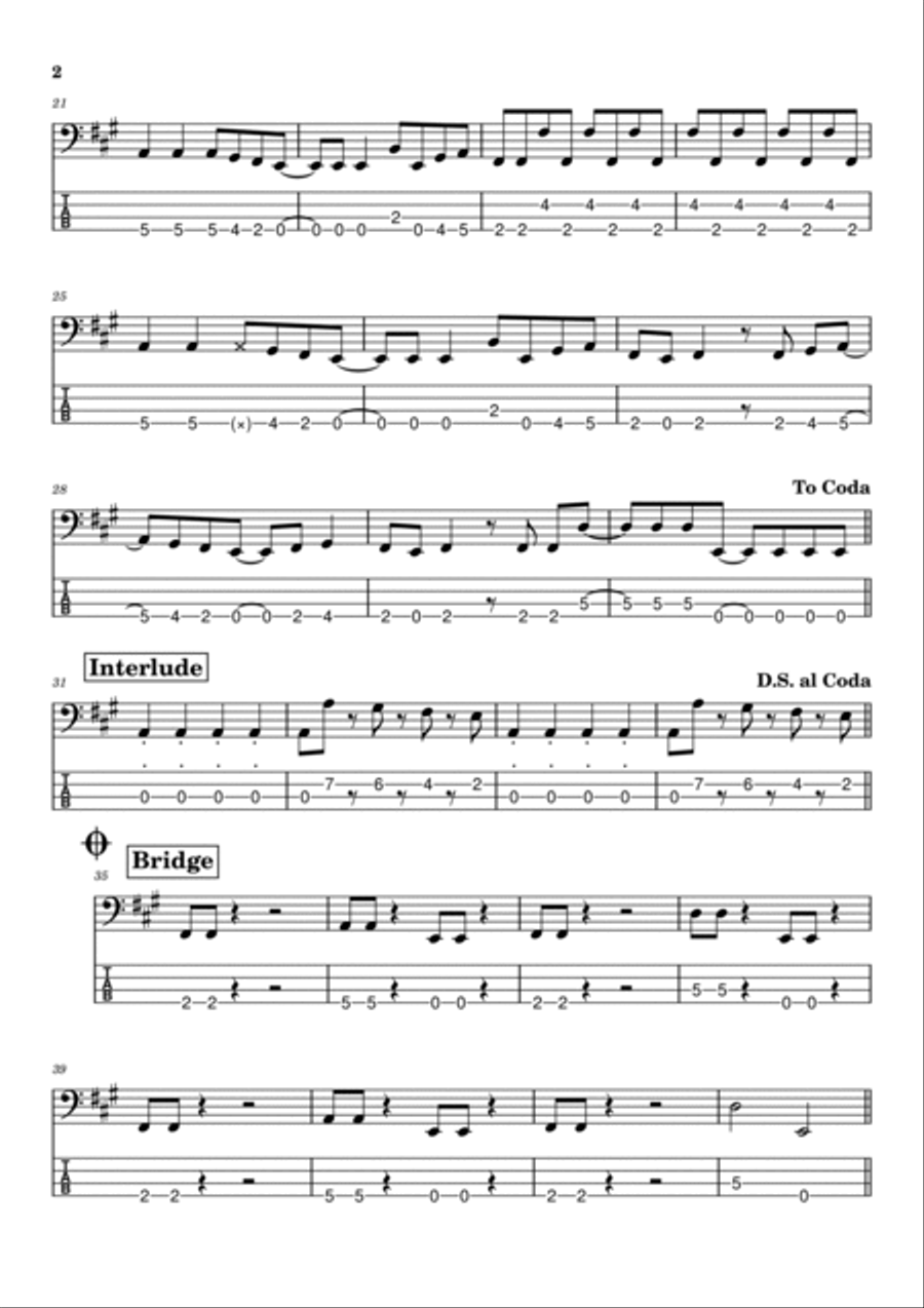 Crazy Train Guitar Tablature scores gallery preview page 2