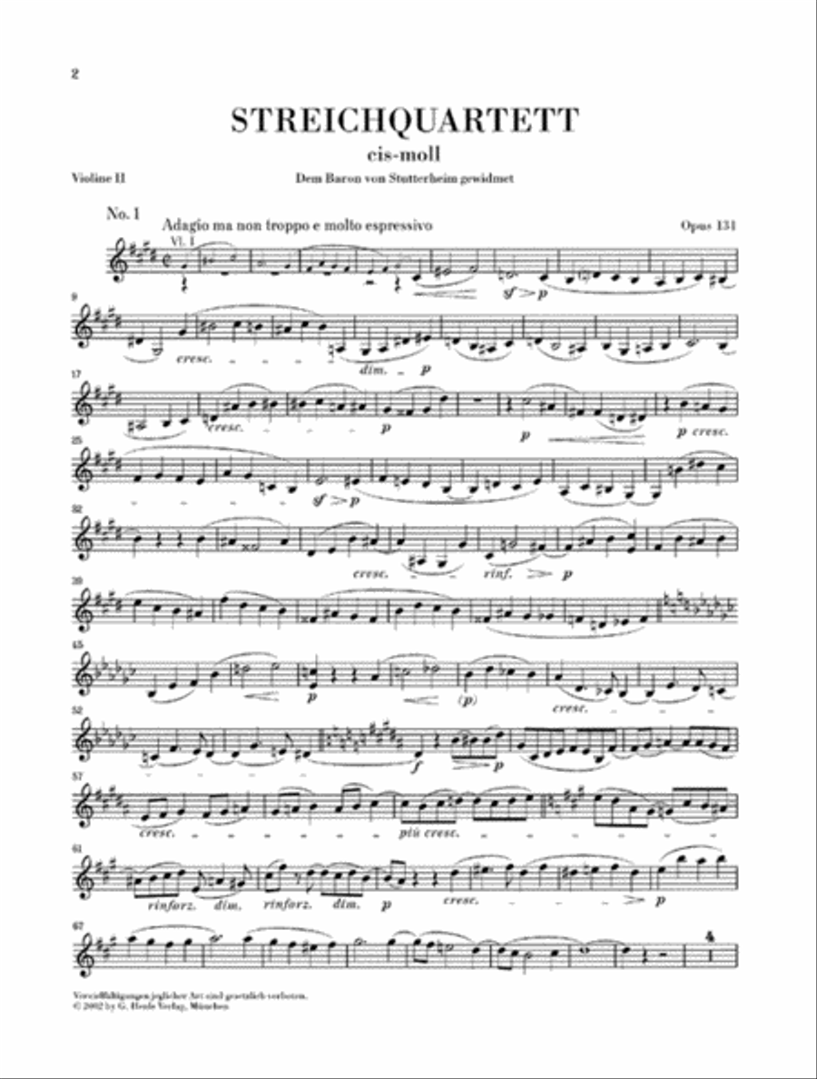 String Quartet C Sharp minor Op. 131 String Quartet scores gallery preview page 3