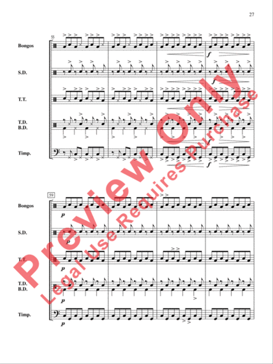 The Anthony J. Cirone Intermediate Percussion Ensemble Collection Percussion Ensemble scores gallery preview page 28