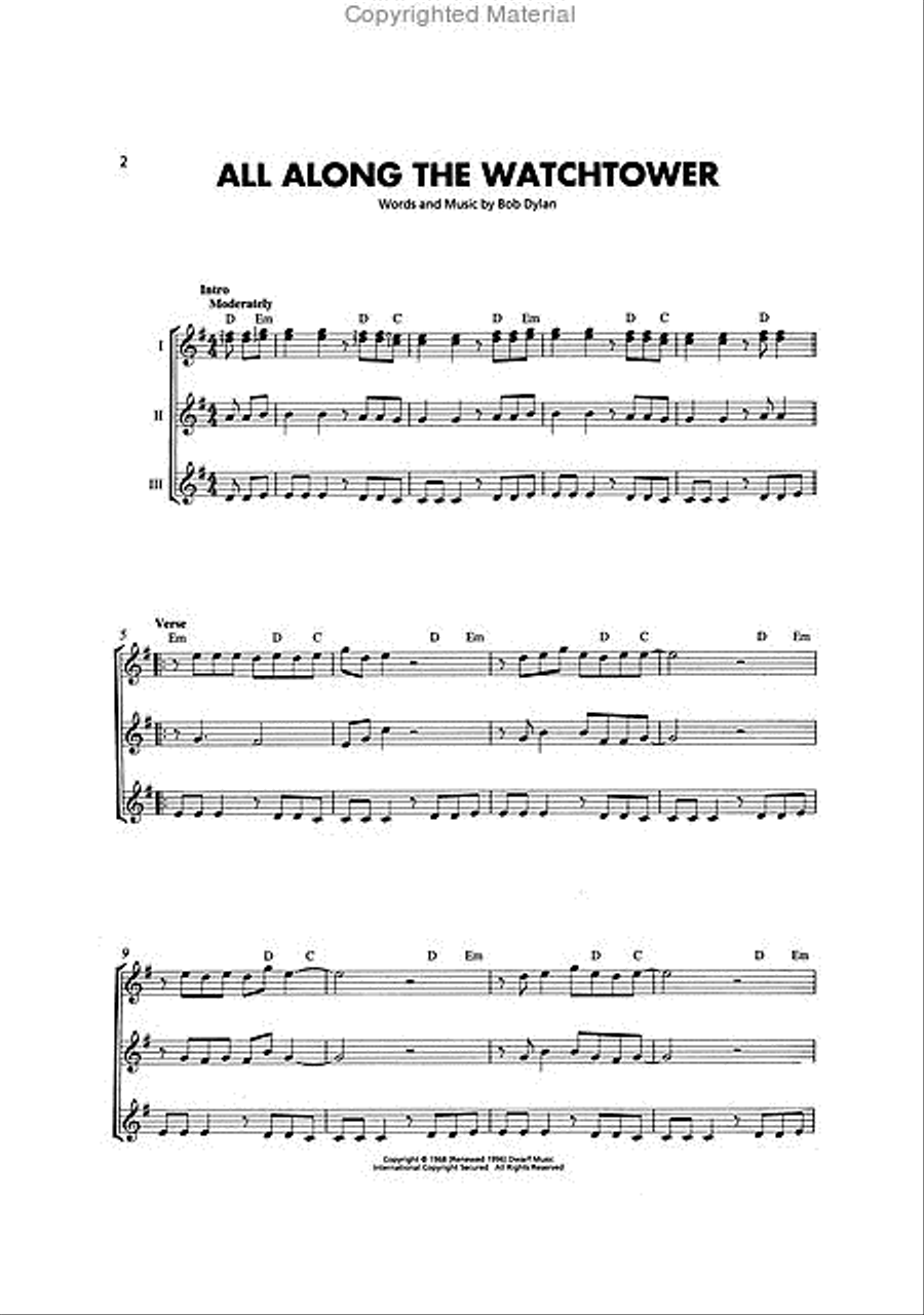 Jimi Hendrix Guitar Ensemble scores gallery preview page 2