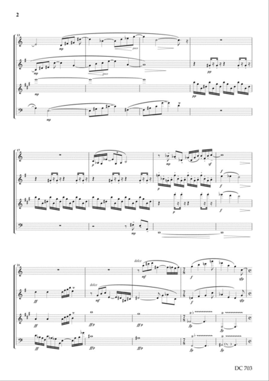 Prelude and Fugue No.2 - for clarinet quartet Clarinet Quartet scores gallery preview page 2