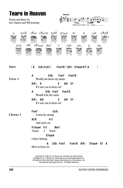 Tears In Heaven Sheet Music | Eric Clapton | Real Book – Melody, Lyrics &  Chords