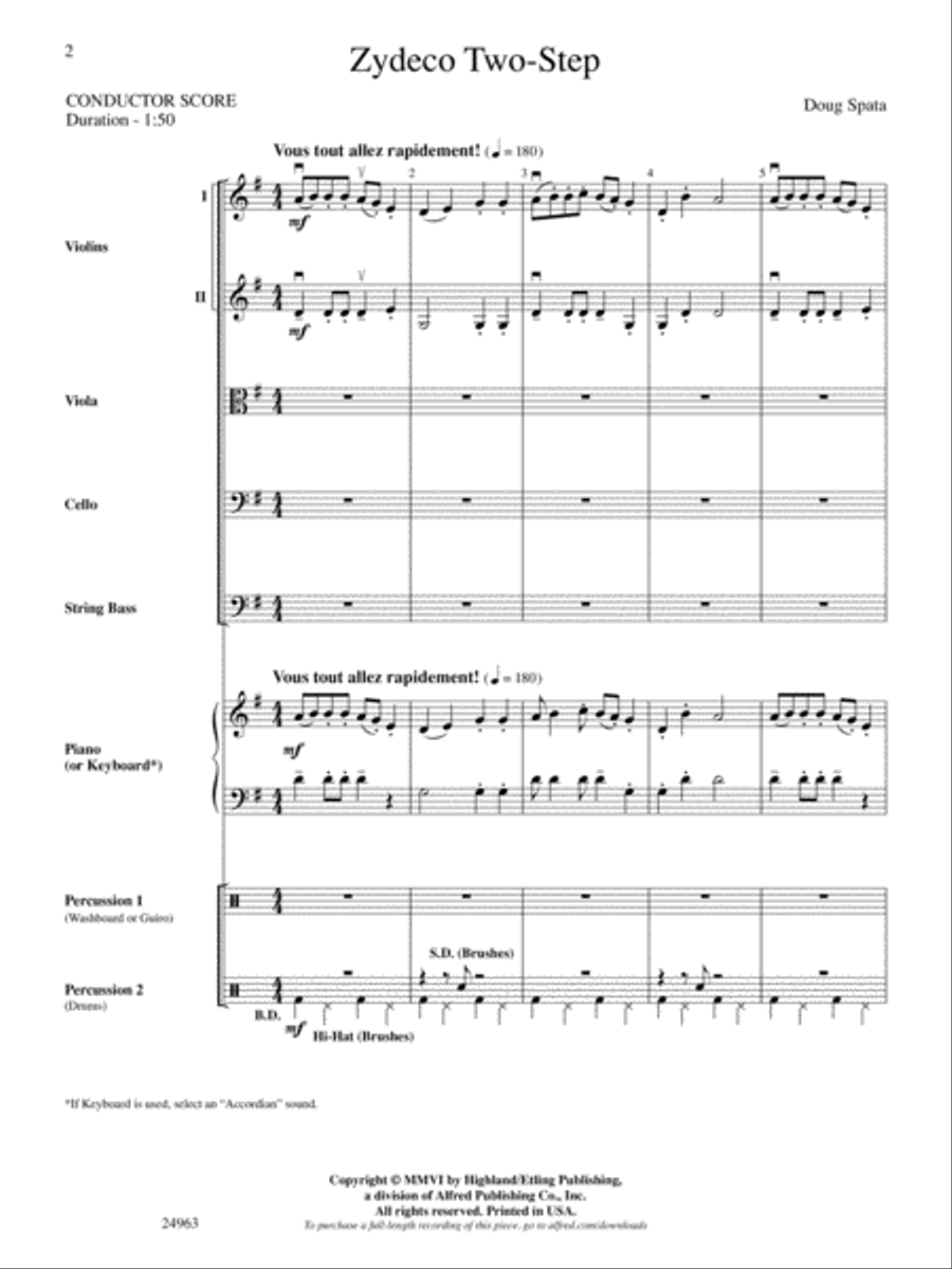 Zydeco Two-Step: Score String Orchestra scores gallery preview page 2