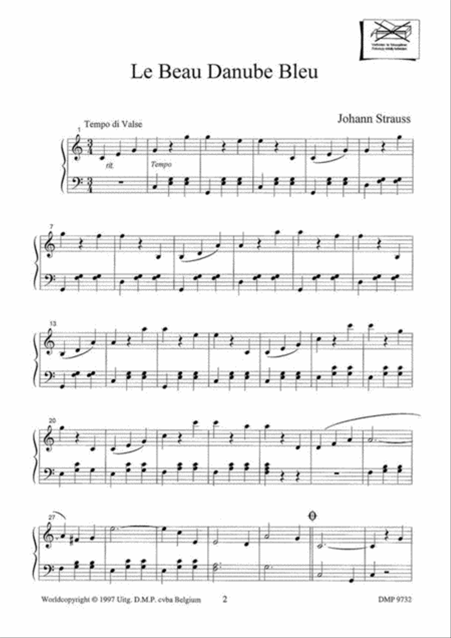 Le Beau Danube Bleu Piano Solo scores gallery preview page 2