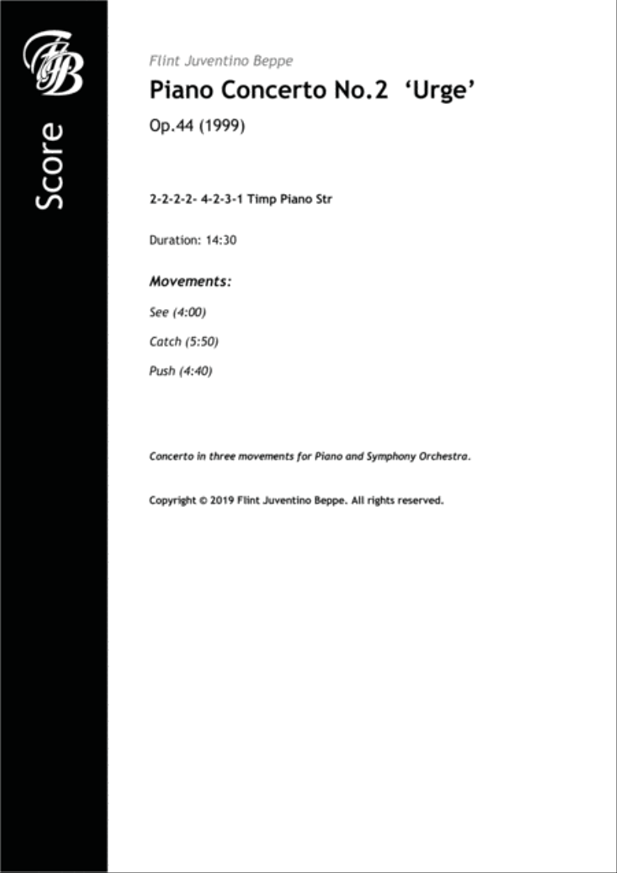 Piano Concerto No.2 ‘Urge’ Op.44 Full Orchestra scores gallery preview page 1