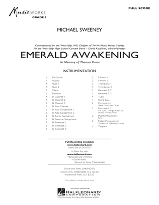 Book cover for Emerald Awakening - Full Score