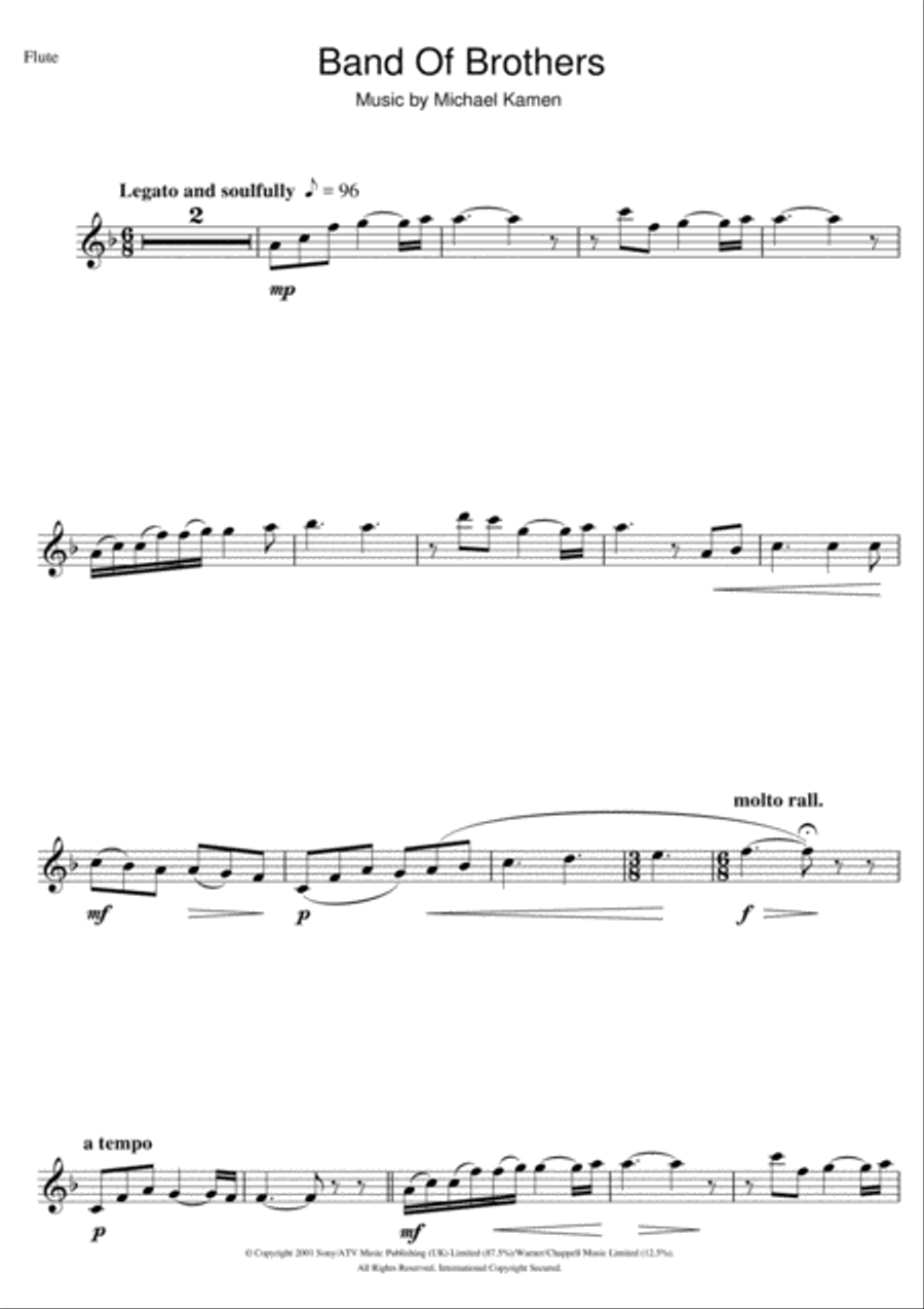 Band Of Brothers Band Of Brothers Flute Solo scores gallery preview page 1