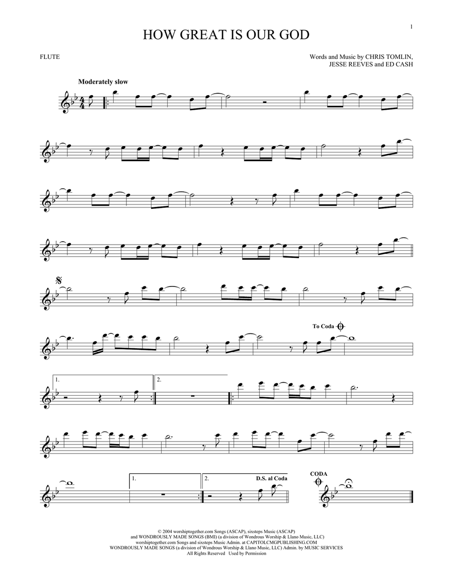 How Great Is Our God Flute Solo scores gallery preview page 1